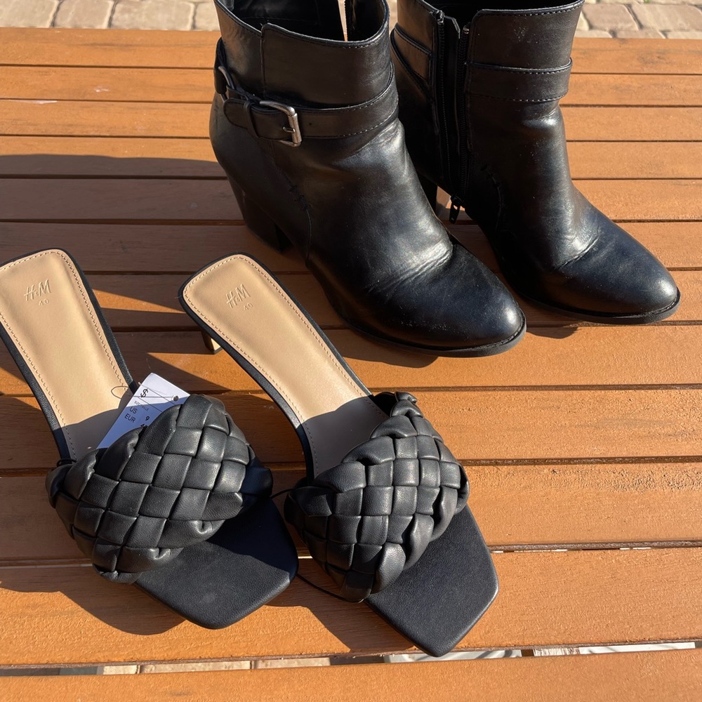 LOT of 2️⃣🖤, boots and slip-on heels
